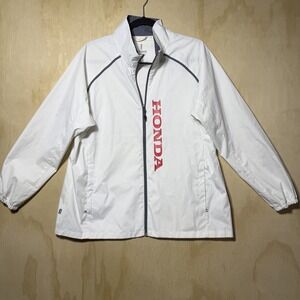 Honda Elevate Women's XL White Full Zip Windbreaker Jacket Lightweight